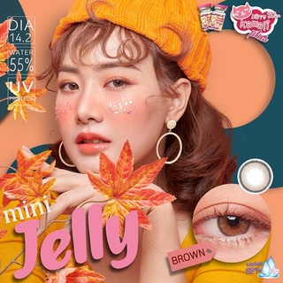 mini Jelly Brown (2) Kitty Kawaii มินิ น้ำตาล สีน้ำตาล โทนสุภาพ คอนแทคเลนส์ Contact Lens ค่าสายตา สายตาสั้น แฟชั่น