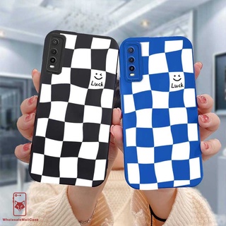 ไคลน์ เคสสีฟ้า VIVO Y91 Y91i Y93 Y95 Y70 Y90 Y1S Y91C Y51 Y51S Y51A Y53S กระดานหมากรุก เคสวีโว่ Y20 Y20S Y20i Y12S Y30G Y11S Y12G Y12A Y20A Y20G Y31 Y53 Y17 Y15 Y12 Y12i Y11 U10 Y50 Y30 Y30i เคสโทรศัพท์มือถือ