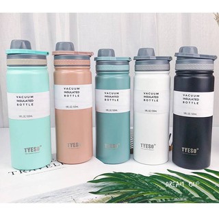 แก้ว tyeso แนวสปอร์ต มีหูหิ้ว ขนาด 750ml หรือ 25oz Tyeso Sport เก็บความเย็น สแตนเลส304(food grade) กระบอกน้ำทรงสปอร์