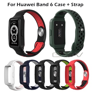 สายนาฬิกาข้อมือซิลิโคนระบายอากาศสําหรับ Huawei Band 6 Wristband