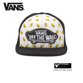 หมวกVANS X PEANUTS BEACH GIRL TRUCKER HAT  WOODSTOCK BLACK WHITE สินค้าลิขสิทธิ์แท้