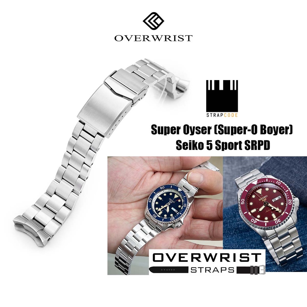 สายนาฬิกา รุ่น Strapcode Super Oyster (Super-O Boyer) for Seiko 5 Sports  SRPD Series | Shopee Thailand