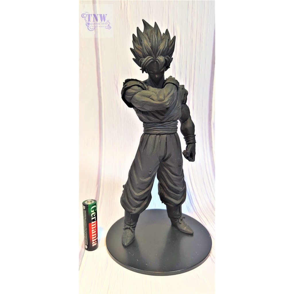 [ มือสอง งานแท้ ญี่ปุ่น ] Son Goku โกคู ยืนบีบไหล่ ตัวดำ ขนาด 9 - 10 " ฐานดำ ดราก้อนบอล Dragonball (ของแท้) Banpresto