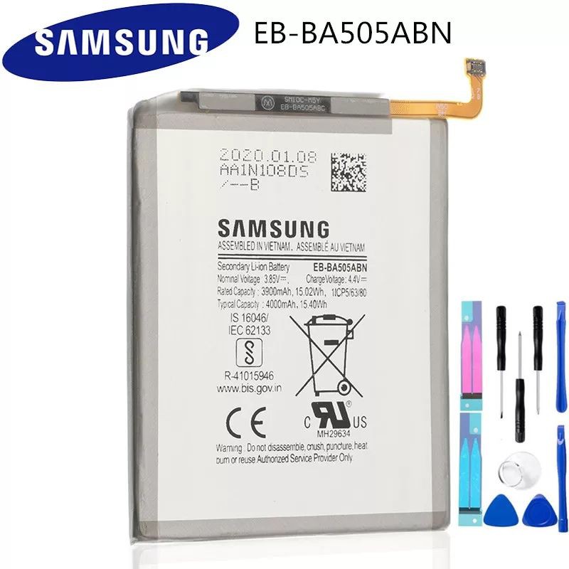 SAMSUNG EB-BA505ABN EB-BA505ABUแบตเตอรี่🔋สำหรับSAMSUNG Galaxy A50 A505F SM-A505F A505FN/ A505GN/DS A505W a30s A30/ 4000