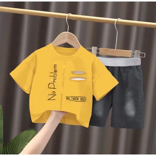 ชุดเสื้อผ้าเด็กผู้ชาย 2022 และกางเกงเดนิม 2022 อายุ 1-5 ปี