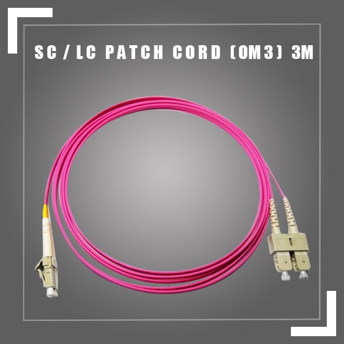SC-LC Patch Cord Duplex 3 Meters Multi-Mode 50/125um(OM4)