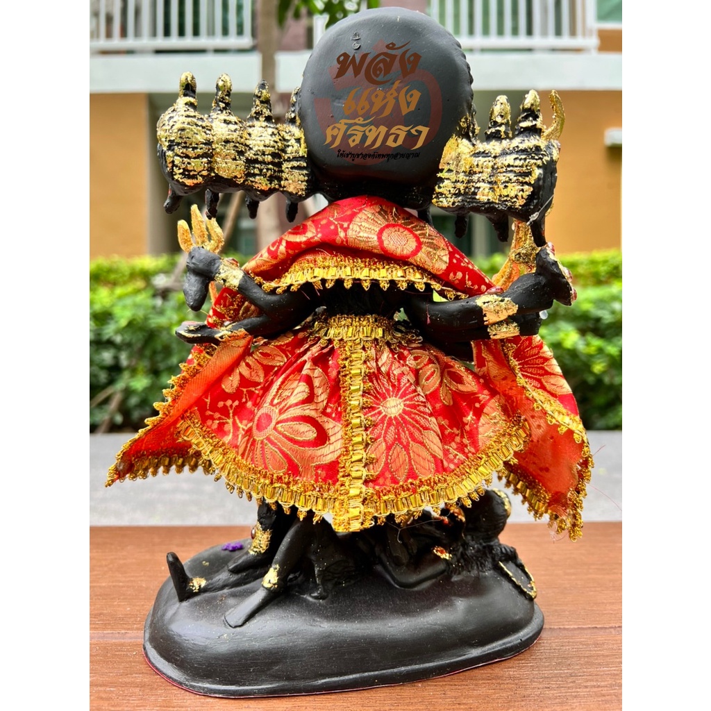 พระแม่กาลี เหยียบอกพระศิวะ พระแม่กาลี10หน้า นุ่งผ้าสีแดง ความสูง 11 นิ้ว พร้อมส่ง - รูปที่ 3