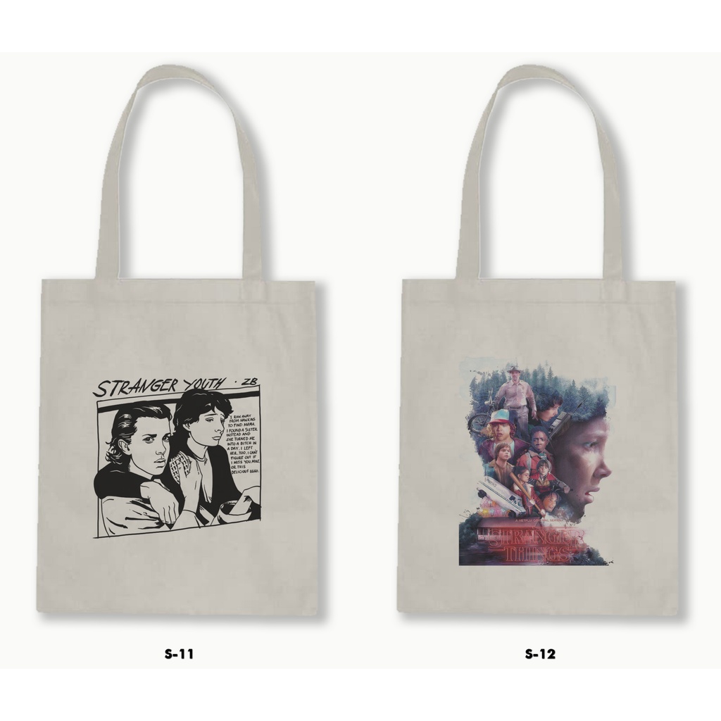 Canvas/Blacu Zipper Tote Bag - Stranger Things .01