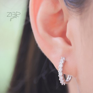 ต่างหูประดับพลอยเงินแท้ 925 Earring Silver 925-(E04140150)