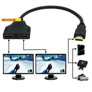 Pst_1080p อะแดปเตอร์แปลงสายเคเบิ้ล HDMI Port Male to 2 Female 1 In 2 Out Splitter