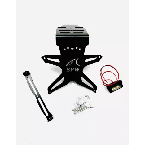 หล่อเเละ ถูกมาก ท้ายสั้น เเม่เหล็กพับได้ เเถมไฟ ส่องป้าย LED กันน้ำ สำหรับ mslaz,R15,Demon150,CBR 65