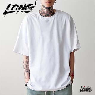 🔥 10.10. SALE 🔥 ® เสื้อ Oversize Long ( รุ่นแขนยาว ) สีขาว เสื้อยืด ชาย หญิง S M L / OL