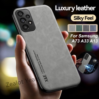 เคสโทรศัพท์หนังนิ่ม กันกระแทก ปิดด้านหลัง หรูหรา สําหรับ Samsung Galaxy A73 A33 5G A13 4G