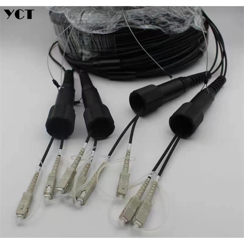 150mtr OM3 SC-SC ftth patchcord 4 cores PDLC PDSC OM2 OM1 multimode waterproof connector TPU field a