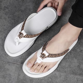 Versace_ รองเท้าแตะแพลตฟอร์ม หนังวัว กันน้ํา สําหรับผู้ชาย ไซซ์ 38-44