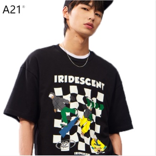 A21 ใหม่ เสื้อยืดคอกลม แขนสั้น ผ้าฝ้าย 100% พิมพ์ลาย ทรงหลวม แฟชั่นฤดูร้อน สําหรับผู้ชาย คู่รัก