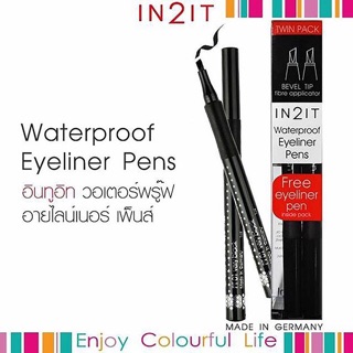 (1กล่องได้2แท่ง) IN2IT Waterproof Eyeliner Pen