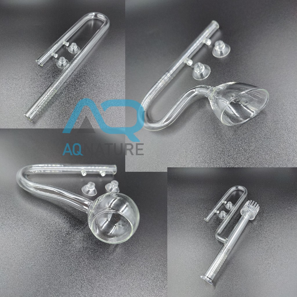Inflow Outflow Glass ลิลลี่ และ หัวบอล พร้อมจุกยาง ขนาด 12 mm สำหรับตู้ปลา ตู้ไม้น้ำ