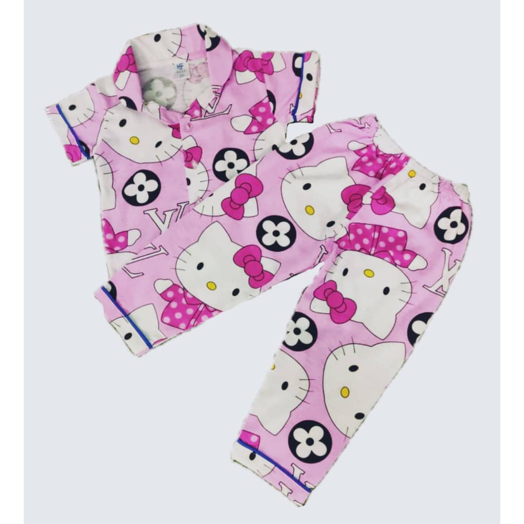 เสื้อผ้าแฟชั่นสตรีและเสื้อผ้าเด็ก/มะละกอ HELLO KITTY/HELLO KITTY BUTTON/HELLO SLEEP KITTYWEAR/ขนาด 1