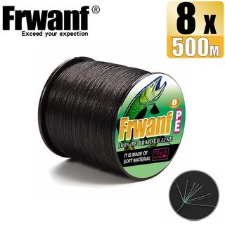 Frwanf สายเอ็นตกปลาถัก PE X8 6-300LB สีดํา 500 ม. 8 เส้น