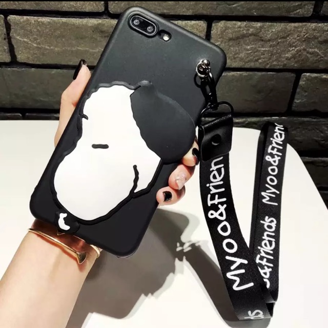 🔥พร้อมส่ง🔥 Case iPhone 6 with strap silicone SNOOPY เคสไอโฟน 6 พร้อมสายคล้อง