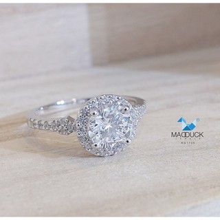 Madduckjewels แหวนเงินแท้ เพชร CZ ชุบโรเดียม RG1735