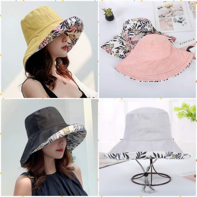 ฺB099 [พร้อมส่งจากไทย] หมวกบักเก็ต ปีกกว้าง สำหรับผู้หญิง