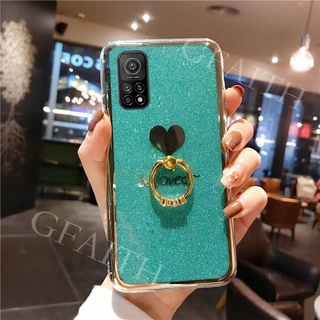2020 New เคสโทรศัพท์ For Xiaomi Mi 10T / Xiaomi 10T Pro 5G Phone Case Bling Glitter Be Loved Silicone Cover With Ring Holder Casing เคส For Xiaomi10T Mi10T 10TPro 5G
