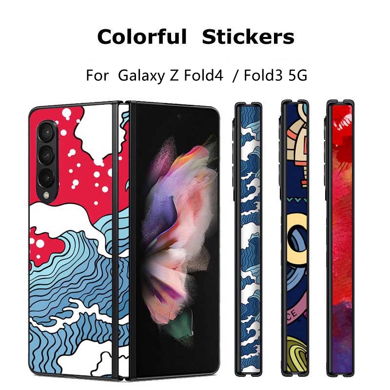 สติกเกอร์ฟิล์ม 3D กันรอยขีดข่วน หลากสี สําหรับติดตกแต่งโทรศัพท์มือถือ SAMSUNG Galaxy Z Fold4 5G Z Fold 3 5G