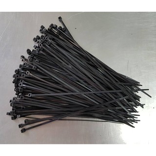 เคเบิ้ลไทล์ สีดำ ขนาด 4" ที่รัดสายไฟ หนวดกุ้ง cable tie 4" black