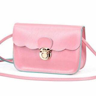 Colourful Bag กระเป๋าสะพาย สีทูโทน / ชมพู - เขียว