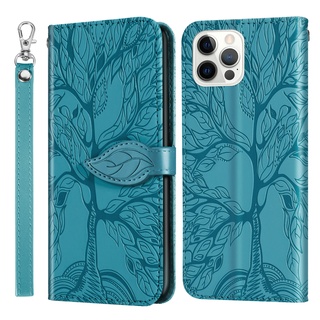 for iPhone 14 13 12 Pro Plus Max Life Tree Etui Magnetic Wallet Flip Leather Stand Cover