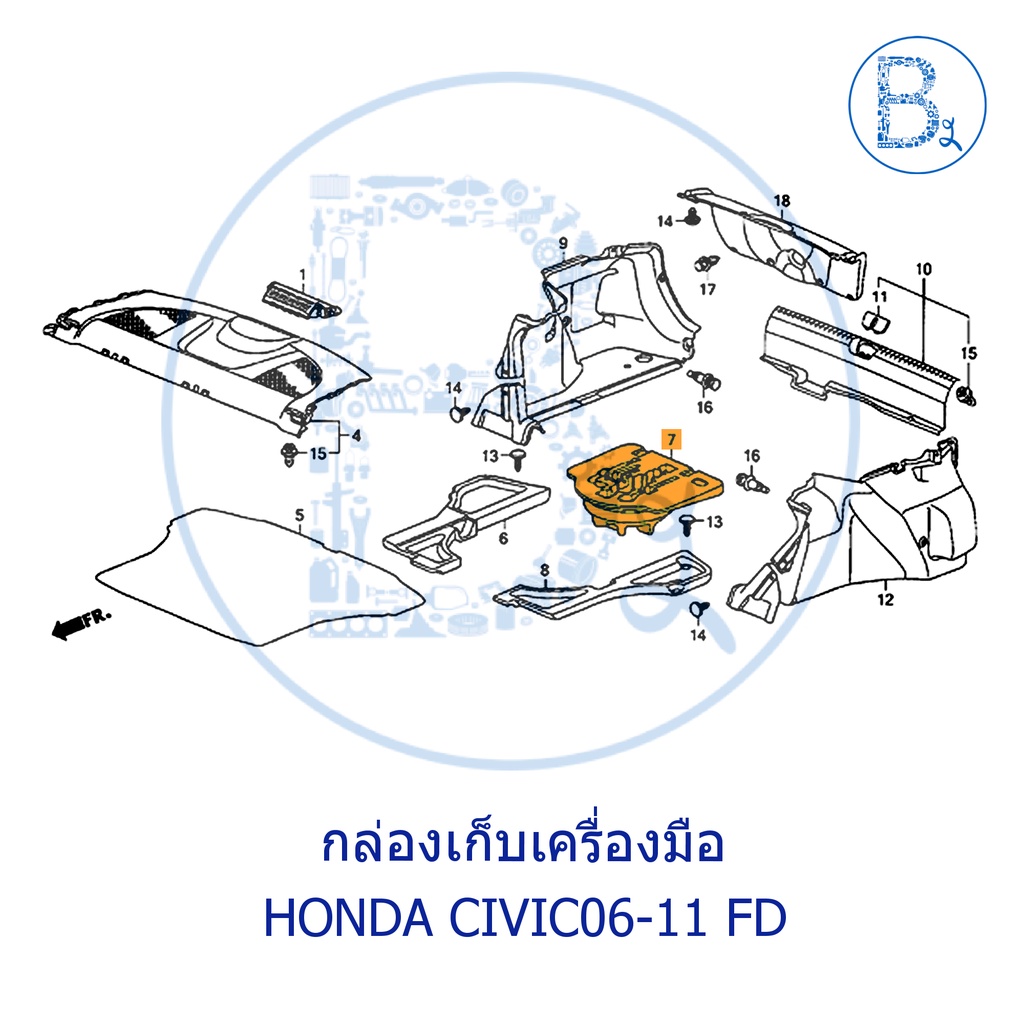 **อะไหล่แท้** กล่องเก็บเครื่องมือ HONDA CIVIC06-11 FD