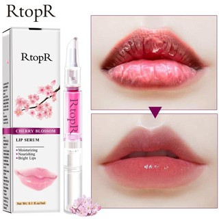 *ส่งจากไทย* (ของแท้/พร้อมส่งกดเลย) RtopR CherryBlossomLipSerumReduceLipFineLineEssenceLipMaskDryCrack Peeling Repair Lip