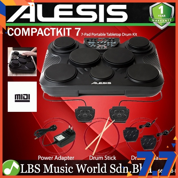 One Year Insurance Fast ShippingAlesis CompactKit 7 Pad Portable