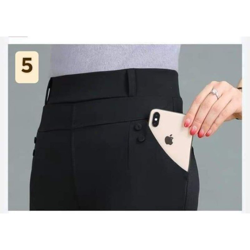⭐กางเกงทำงานเอวสูงผู้หญิง {สูง170 ขาลอย}ขายาว ผ้าหนานุ่ม เกรดเอ นาโนเกาหลี สาวอวบ(ไม่ใช่กางเกงสแล็ค)สะโพกใหญ่สุด48 - รูปที่ 7