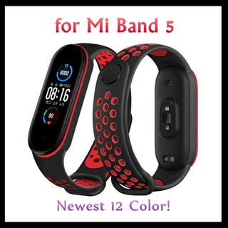 สายซิลิโคน กันเหงื่อ สไตล์สปอร์ต สำหรับ Mi Band 5