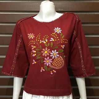 เสื้อผ้าฝ้ายเมืองเหนือ งานผ้าฝ้ายสวยงาม งานทำมือปักมือ handmade  อก   38 40,42,44 46  นิ้ว