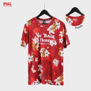 เสื้อยืดผ้าเรียบ นิ่ม ไม่ย้วย Summer Life   สีแดง 12TKJ03 - PMK Polomaker