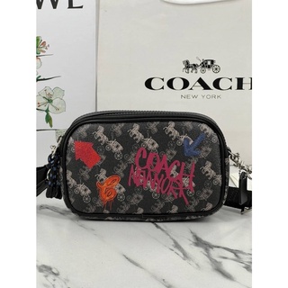 COACH CROSSBODY POUCH WITH HORSE AND CARRIAGE PRINT (COACH F84639)