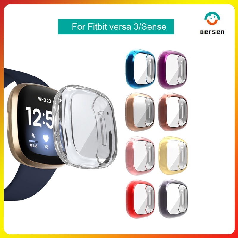 เคสป้องกันสําหรับ Fitbit Versa 3 Sense Soft TPU Full Screen Protector สําหรับ Fitbit Sense/Versa3 สม