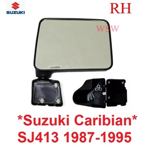 ข้างขวา อะไหล่ กระจกมองข้าง Suzuki Jeep Caribian 1987-1995 SJ413 หูกระจก ซูซูกิ คาริเบี้ยน แคริเบี้ยน แคริบเบี้ยน