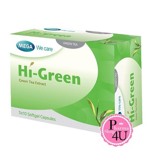 Mega We Care Hi Green 30 แคปซูล ชาเขียวสกัด เมก้า วีแคร์ ไฮ-กรีน