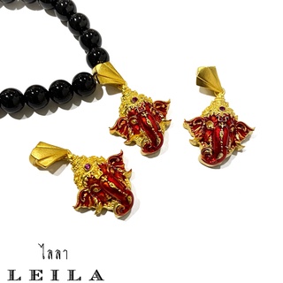 Leila Amulets พระพิฆเนศ รุ่น พรพระคเณศ สีแดง (พร้อมกำไลหินฟรีตามรูป)