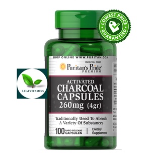 Puritans Pride Charcoal (Activated) 260 mg / 100 Capsules