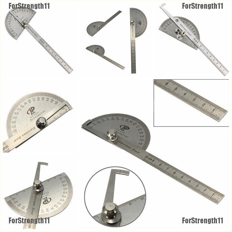 「FOR」100mm Stainless 0180 Degree Steel Protractor Angle Finder Arm