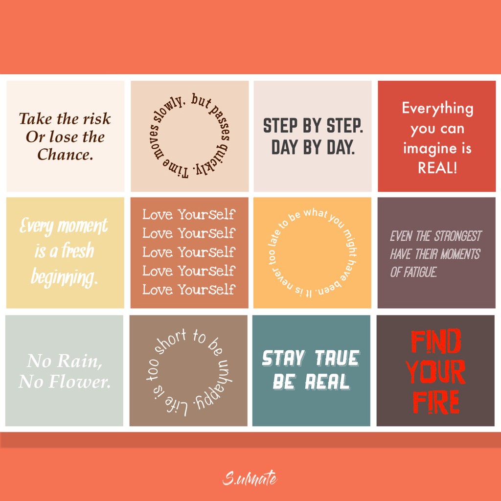 [พร้อมส่ง] สติ๊กเกอร์ Sticker set - quote 2