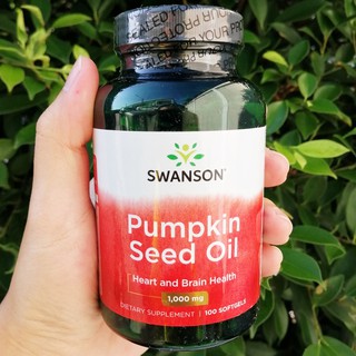 น้ำมันเมล็ดฟักทองสกัด Pumpkin Seed Oil 1000mg 100 Softgels (Swanson®) ต่อมลูกหมากโต