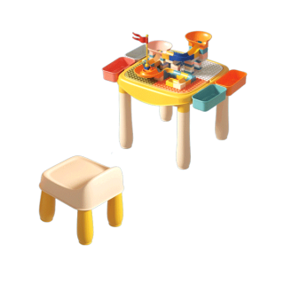 LionToys โต๊ะตัวต่อ โต๊ะเลโก้ โต๊ะต่อเลโก้ ของเล่นตัวต่อ โต๊ะ+เก้าอี้+ตัวต่อ105ชิ้น (2รุ่น) เสริมพัฒนาการเด็ก