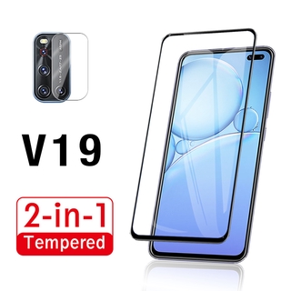 2in1 กระจกนิรภัยกันรอยหน้าจอ ป้องกันเลนส์กล้อง สําหรับ VIVO V19 VIVO V19 V V 19